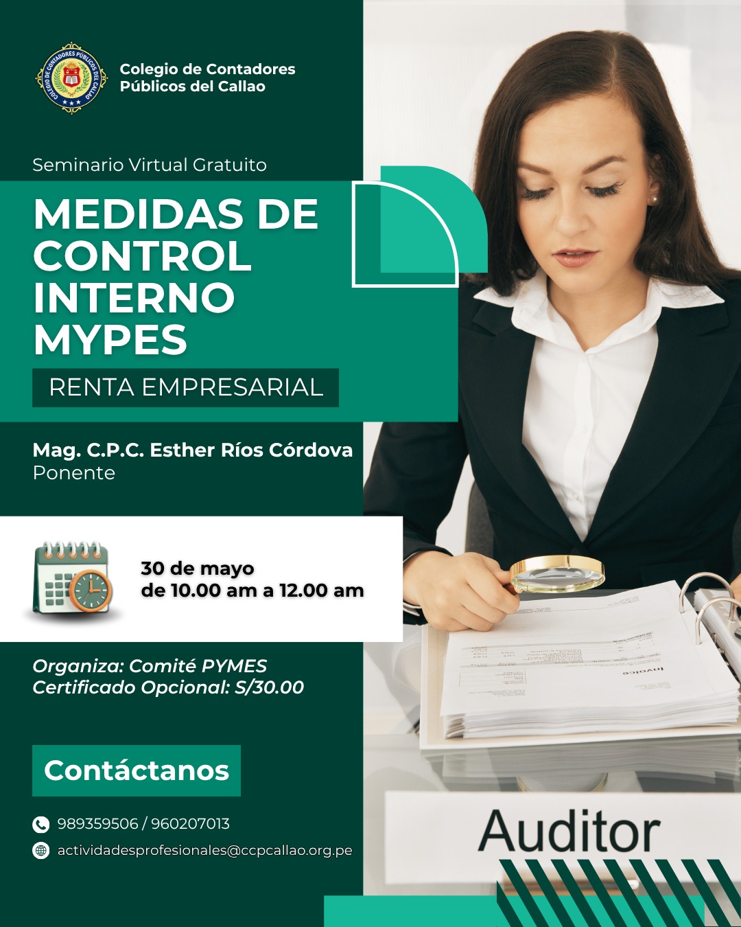 SEMINARIO VIRTUAL:  MEDIDAS DE CONTROL INTERNO MYPES-