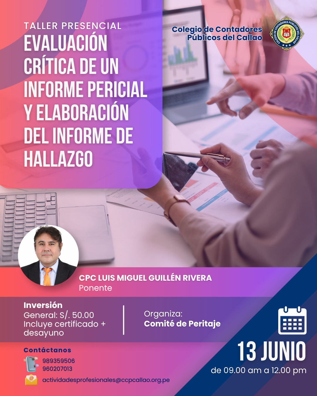 TALLER VIRTUAL: EVALUACIÓN CRÍTICA DE UN  INFORME PERICIAL Y ELABORACIÓN DEL INFORME DE HALLAZGO