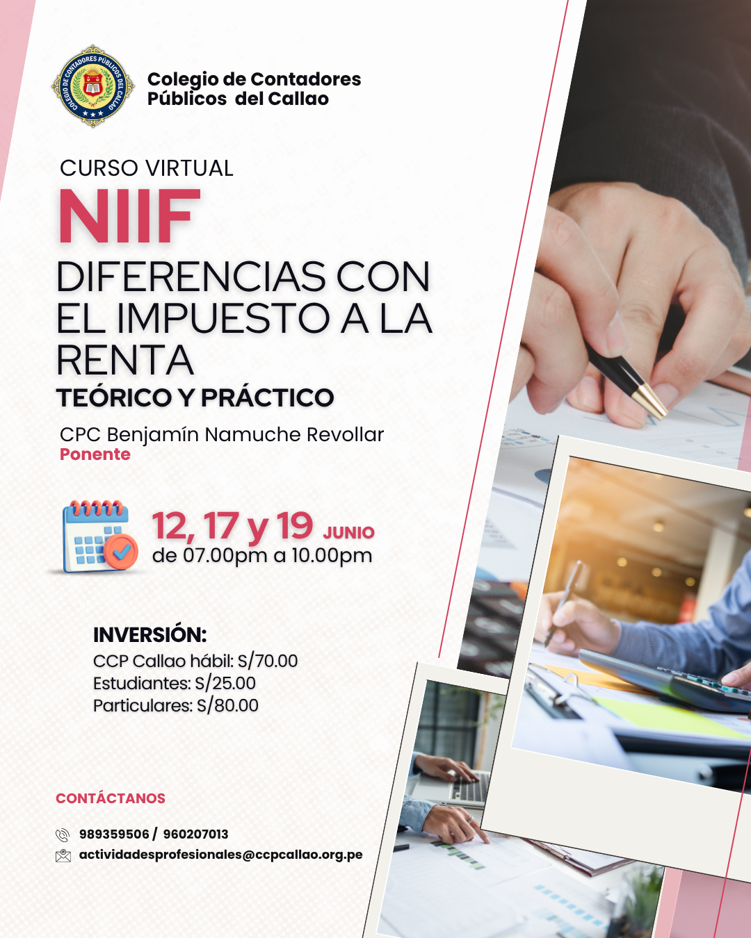 CURSO VIRTUAL: NIIF DIFERENCIAS CON EL IMPUESTO A LA RENTA  TEORICO Y PRACTICO
