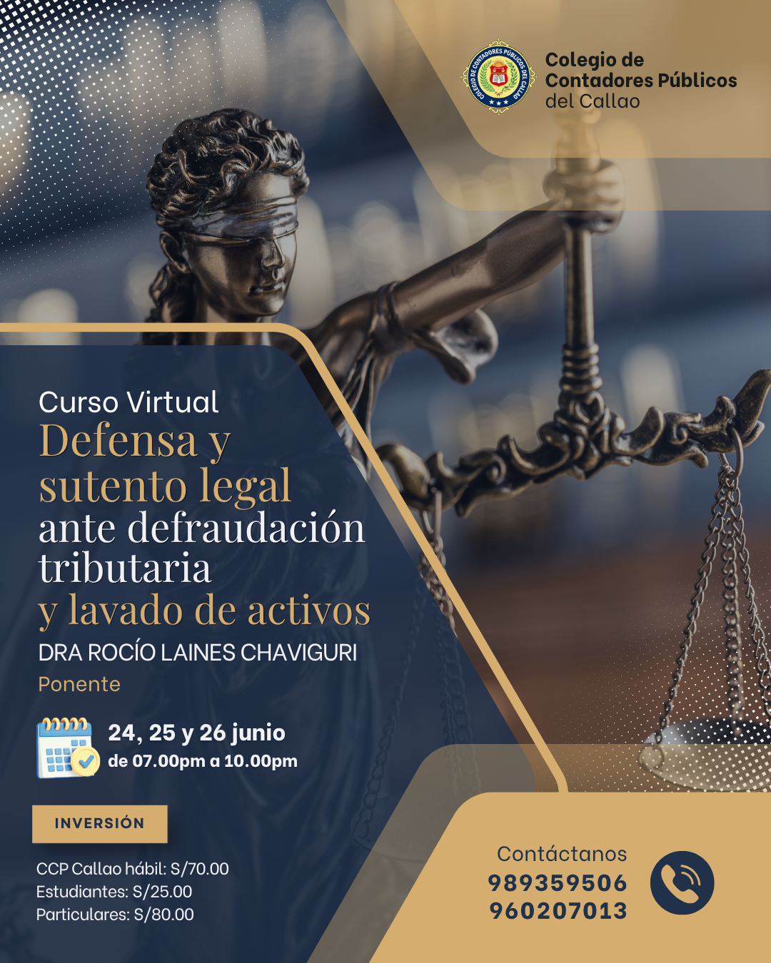 CURSO VIRTUAL: DEFENSA Y SUSTENTO LEGAL ANTE DEFRAUDACION TRIBUTARIA Y LAVADO DE ACTIVOS